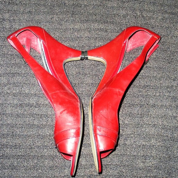 Bandolino Cool Red-Cranberry side strap open toe pump
